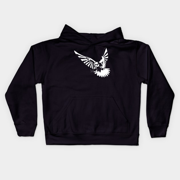 ecopop tribal peregrine falcon bird in endangered pattern arts Kids Hoodie by jorge_lebeau